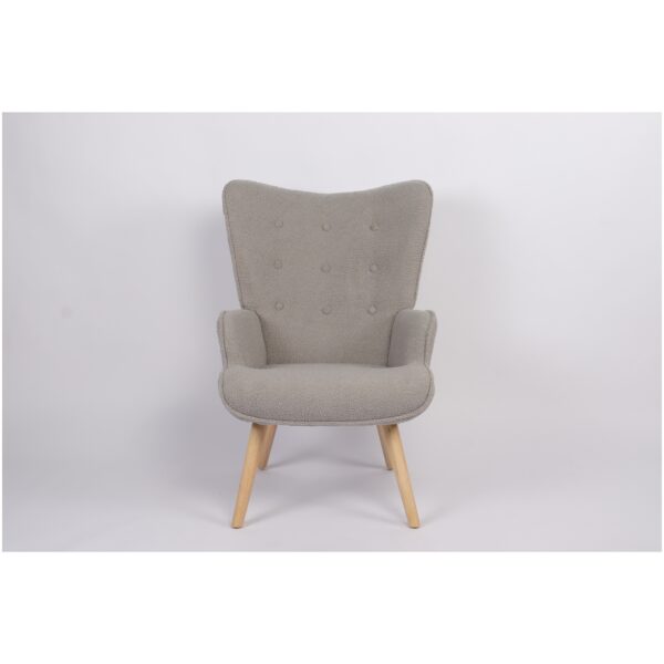 Πολυθρόνα  MARION Γκρι Ύφασμα Μπουκλέ/Ξύλο 73x69x96cm