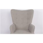 Πολυθρόνα  MARION Γκρι Ύφασμα Μπουκλέ/Ξύλο 73x69x96cm