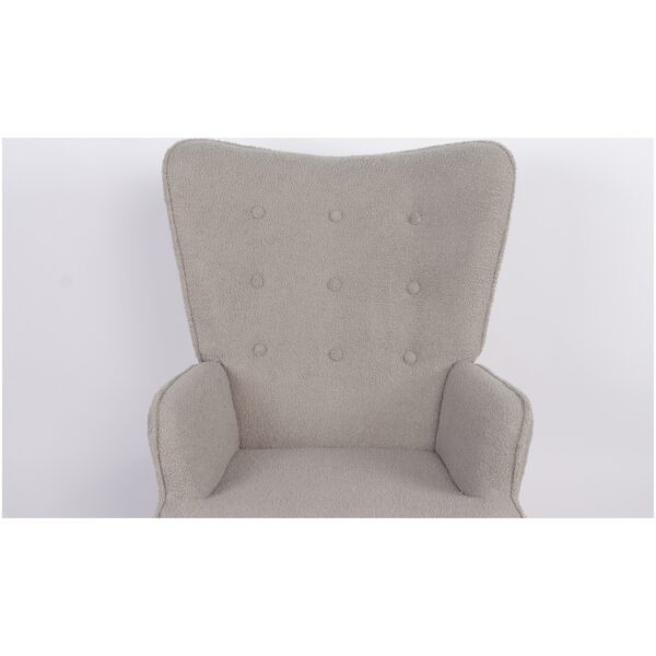 Πολυθρόνα  MARION Γκρι Ύφασμα Μπουκλέ/Ξύλο 73x69x96cm