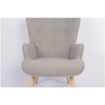 Πολυθρόνα  MARION Γκρι Ύφασμα Μπουκλέ/Ξύλο 73x69x96cm