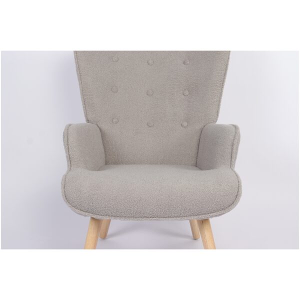 Πολυθρόνα  MARION Γκρι Ύφασμα Μπουκλέ/Ξύλο 73x69x96cm