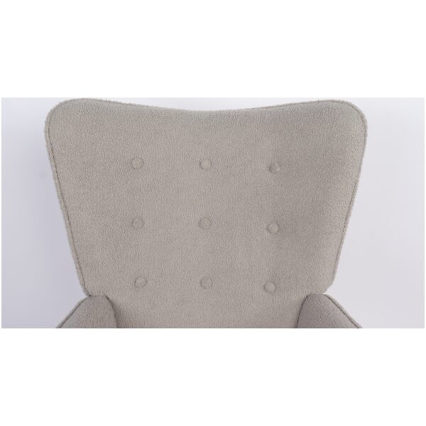 Πολυθρόνα  MARION Γκρι Ύφασμα Μπουκλέ/Ξύλο 73x69x96cm