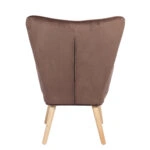 Πολυθρόνα  MARION Καφέ Βελούδο/Ξύλο 73x69x96cm