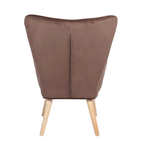 Πολυθρόνα  MARION Καφέ Βελούδο/Ξύλο 73x69x96cm