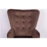 Πολυθρόνα  MARION Καφέ Βελούδο/Ξύλο 73x69x96cm