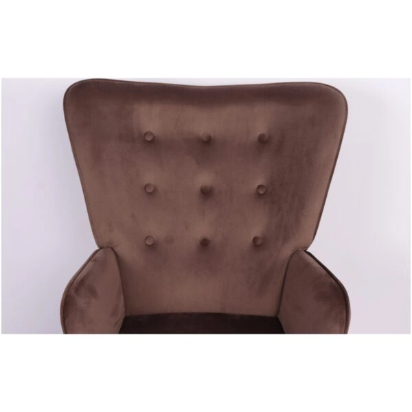 Πολυθρόνα  MARION Καφέ Βελούδο/Ξύλο 73x69x96cm