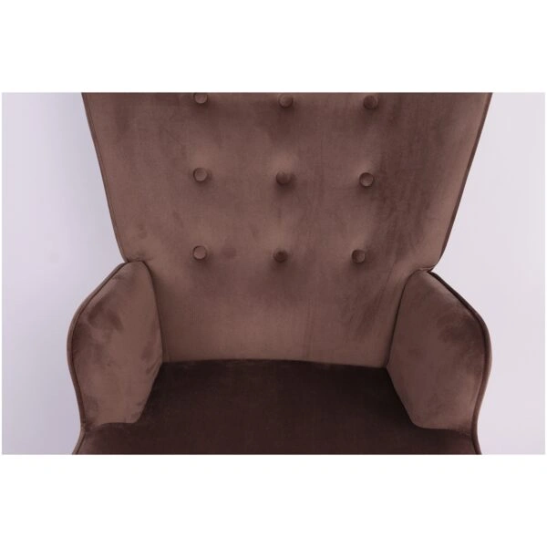 Πολυθρόνα  MARION Καφέ Βελούδο/Ξύλο 73x69x96cm