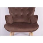 Πολυθρόνα  MARION Καφέ Βελούδο/Ξύλο 73x69x96cm