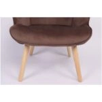 Πολυθρόνα  MARION Καφέ Βελούδο/Ξύλο 73x69x96cm