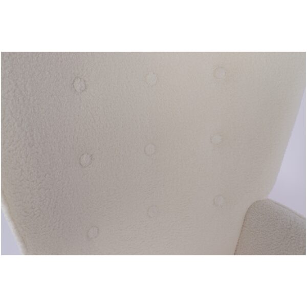 Πολυθρόνα MARION Λευκό Ύφασμα Μπουκλέ/Ξύλο 73x69x96cm