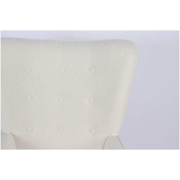 Πολυθρόνα MARION Λευκό Ύφασμα Μπουκλέ/Ξύλο 73x69x96cm