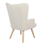 Πολυθρόνα MARION Λευκό Ύφασμα Μπουκλέ/Ξύλο 73x69x96cm