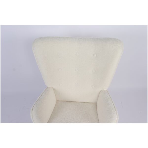 Πολυθρόνα MARION Λευκό Ύφασμα Μπουκλέ/Ξύλο 73x69x96cm