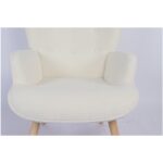 Πολυθρόνα MARION Λευκό Ύφασμα Μπουκλέ/Ξύλο 73x69x96cm