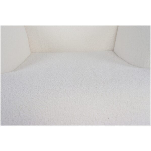 Πολυθρόνα MARION Λευκό Ύφασμα Μπουκλέ/Ξύλο 73x69x96cm