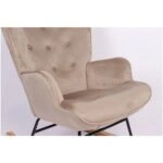 Πολυθρόνα Κουνιστή  DARIA Ανοιχτό Καφέ Βελούδο/Μέταλλο/Ξύλο 85x69x90cm