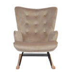 Πολυθρόνα Κουνιστή  DARIA Ανοιχτό Καφέ Βελούδο/Μέταλλο/Ξύλο 85x69x90cm