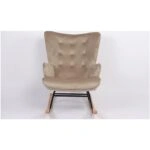 Πολυθρόνα Κουνιστή  DARIA Ανοιχτό Καφέ Βελούδο/Μέταλλο/Ξύλο 85x69x90cm