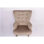 Πολυθρόνα Κουνιστή  DARIA Ανοιχτό Καφέ Βελούδο/Μέταλλο/Ξύλο 85x69x90cm