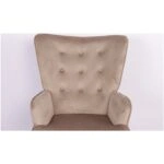 Πολυθρόνα Κουνιστή  DARIA Ανοιχτό Καφέ Βελούδο/Μέταλλο/Ξύλο 85x69x90cm