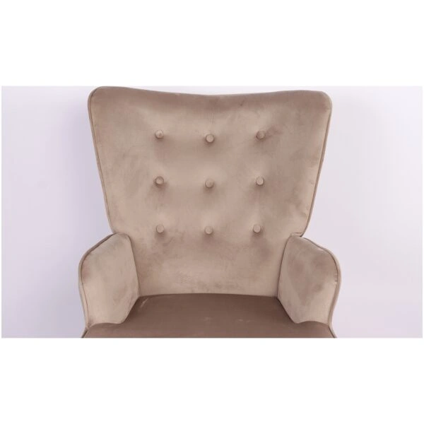 Πολυθρόνα Κουνιστή  DARIA Ανοιχτό Καφέ Βελούδο/Μέταλλο/Ξύλο 85x69x90cm