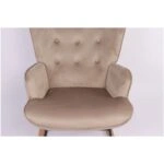 Πολυθρόνα Κουνιστή  DARIA Ανοιχτό Καφέ Βελούδο/Μέταλλο/Ξύλο 85x69x90cm