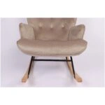 Πολυθρόνα Κουνιστή  DARIA Ανοιχτό Καφέ Βελούδο/Μέταλλο/Ξύλο 85x69x90cm