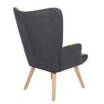 Πολυθρόνα BRIAR Κίτρινο/Μπλε Patchwork Ύφασμα/Ξύλο 73x69x96cm