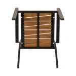 Πολυθρόνα Κήπου  OUZOUD Γκρι/Καρυδί Αλουμίνιο/Ξύλο 57x57x84cm