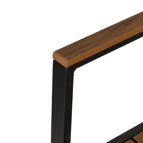 Πολυθρόνα Κήπου  OUZOUD Γκρι/Καρυδί Αλουμίνιο/Ξύλο 57x57x84cm