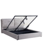 Κρεβάτι Διπλό  ACAENA Γκρι Βελούδο (Στρώμα 160x200cm)