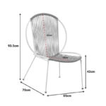 Καρέκλα Dapper λευκό μέταλλο-pe φυσικό 64.5x71x92.5εκ