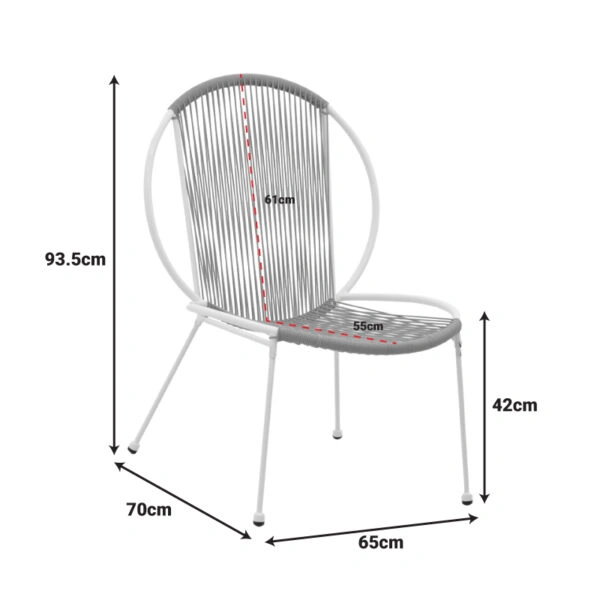 Καρέκλα Dapper λευκό μέταλλο-pe φυσικό 64.5x71x92.5εκ