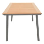 Τραπέζι Griffith  ανθρακί αλουμίνιο και plywood σε φυσική απόχρωση 160x90x74εκ