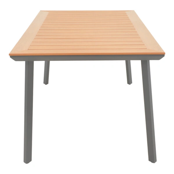 Τραπέζι Griffith  ανθρακί αλουμίνιο και plywood σε φυσική απόχρωση 160x90x74εκ