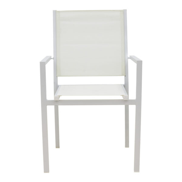 Πολυθρόνα Zacreta  αλουμίνιο-textilene σε λευκή απόχρωση 56x61x87.5εκ