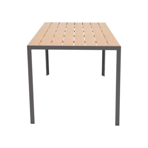 Τραπεζαρία Nares-Uplift σετ 5τεμ  ανθρακί αλουμίνιο και plywood σε φυσική απόχρωση 140x80x72.5εκ