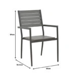 Τραπεζαρία Nares-Uplift σετ 5τεμ  ανθρακί αλουμίνιο και plywood σε φυσική απόχρωση 140x80x72.5εκ