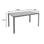 Τραπεζαρία Nares-Uplift σετ 5τεμ  ανθρακί αλουμίνιο και plywood σε φυσική απόχρωση 140x80x72.5εκ