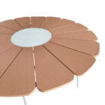 Τραπεζαρία Pinap-Dashiell σετ 5τεμ  λευκό αλουμίνιο και plywood σε φυσική απόχρωση Φ110x74εκ