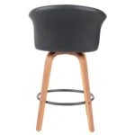 Σκαμπό Bar ArteLibre CASSIAN Μαύρο/Καφέ Ξύλο/PU 50x50x103cm