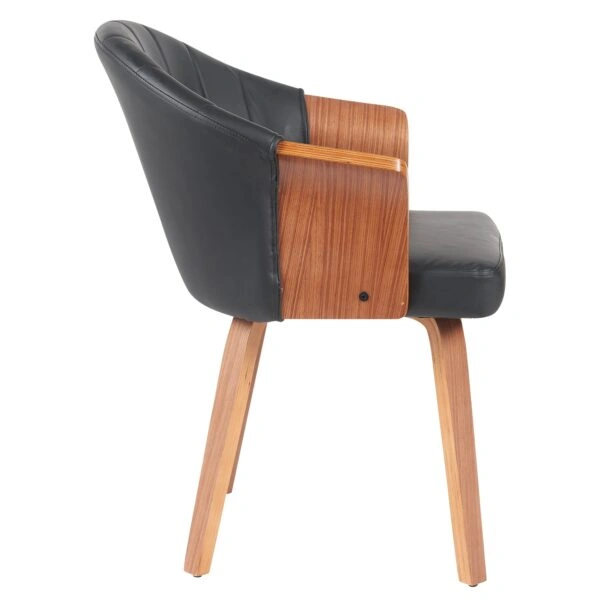 Καρέκλα Τραπεζαρίας ArteLibre CASSIAN Μαύρο/Καφέ Ξύλο/PU 55x58x78cm