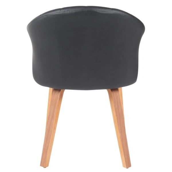 Καρέκλα Τραπεζαρίας ArteLibre CASSIAN Μαύρο/Καφέ Ξύλο/PU 55x58x78cm