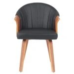 Καρέκλα Τραπεζαρίας ArteLibre CASSIAN Μαύρο/Καφέ Ξύλο/PU 55x58x78cm