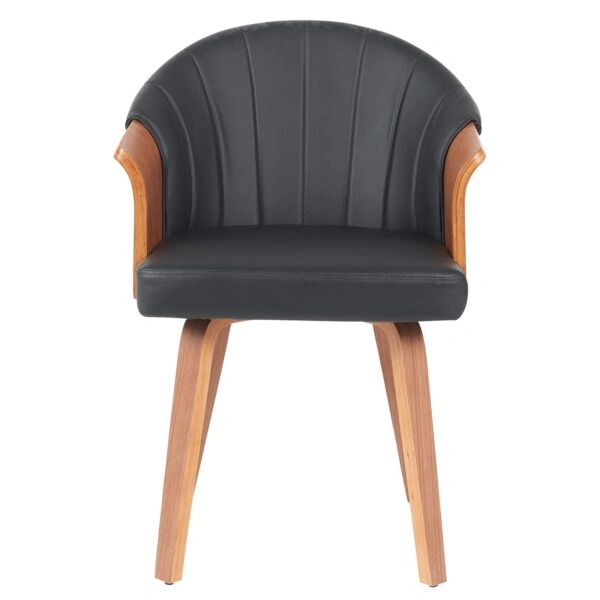 Καρέκλα Τραπεζαρίας ArteLibre CASSIAN Μαύρο/Καφέ Ξύλο/PU 55x58x78cm