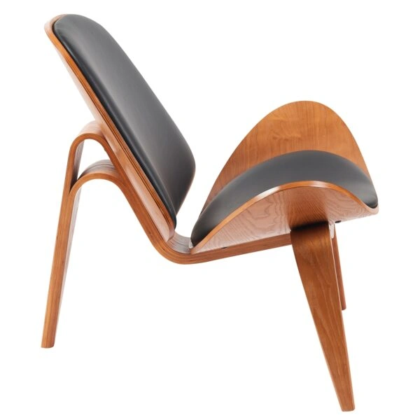 Πολυθρόνα ArteLibre THALOR Μαύρο/Καφέ Ξύλο/PU 90x76.5x74.5cm