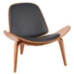 Πολυθρόνα ArteLibre THALOR Μαύρο/Καφέ Ξύλο/PU 90x76.5x74.5cm