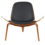 Πολυθρόνα ArteLibre THALOR Μαύρο/Καφέ Ξύλο/PU 90x76.5x74.5cm