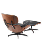 Πολυθρόνα Relax ArteLibre MIREN Με Υποπόδιο Μαύρο/Καφέ Ξύλο/PU 82x92x78cm