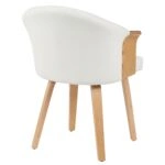 Καρέκλα Τραπεζαρίας ArteLibre CASSIAN Λευκό/Φυσικό Ξύλο/PU 55x58x78cm